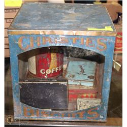 ANTIQUE COLLECTION OF TINS