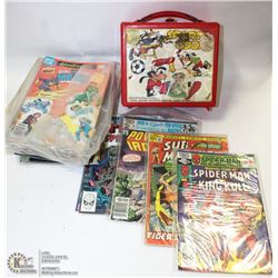 49 ASSORTED COMICS AND SPORT GOOFY LUNCHBOX