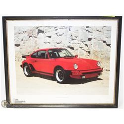 1988 FRAMED PICTURE OF A PORSCHE 930 TURBO