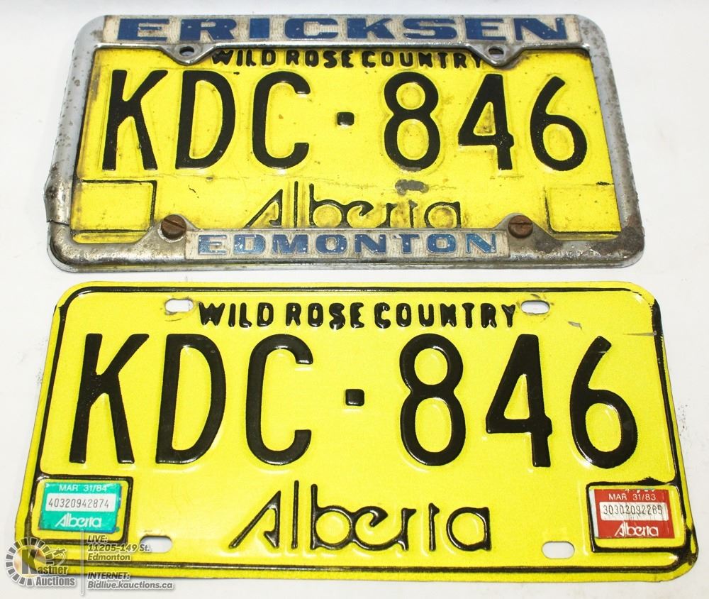 SET OF 2 OLD ALBERTA LICENSE PLATES 1970S80S.