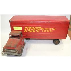 VINTAGE METAL TOY TRUCK WITH TRAILER