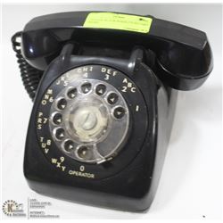 VINTAGE BLACK BAKELITE ROTARY PHONE