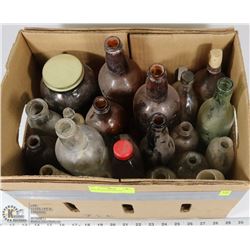BOX OF VINTAGE BOTTLES