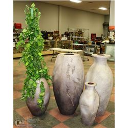 LOT OF 4PCS LARGE THEATER (FOAM) PROP VASES