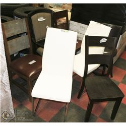 GROUP OF 7 ASSORTED TABLE SIDE CHAIRS