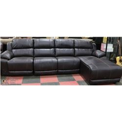 NEW BROWN LEATHERETTE L SHAPE SECTIONAL