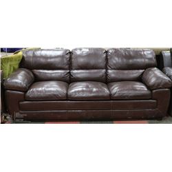 NEW BROWN LEATHER/PVC DELUXE 89" SOFA