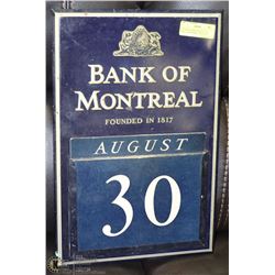 VINTAGE BANK OF MONTREAL WALL CALENDER- COMPLETE