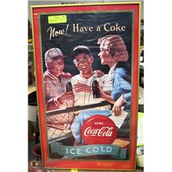 COCA COLA PICTURE WITH COCA COLA CALENDAR