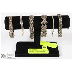 6 ANTIQUE & VINTAGE SILVER BRACELETS