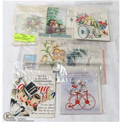 17 ANTIQUE WEDDING CARDS, BIRTHDAY, ANNIVERSARY.