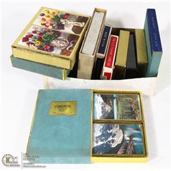 LOT OF ASSORTED VINTAGE PLAYING CARD SETS.