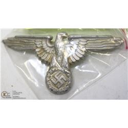 GERMAN SS EAGLE SWASTIKA NAZI HAT PIN.
