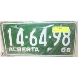 SET OF 2 LICENSE PLATES 1968