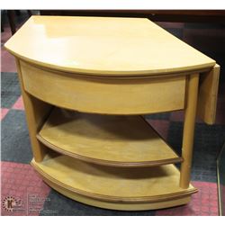 ROLLING CORNER TABLE W/DRAWERS &
