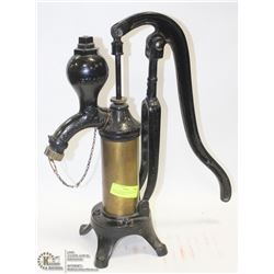 ANTIQUE BRASS KITCHEN COUNTER HAND PUMP FAUCET.