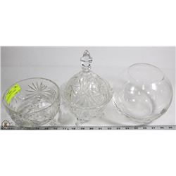 GROUP OF 3 CRYSTAL DISHES
