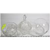 Image 1 : GROUP OF 3 CRYSTAL DISHES