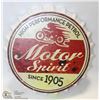 Image 1 : TIN MOTOR SPIRIT BOTTLE CAP 13" SIGN