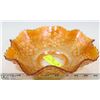 Image 1 : LARGE RUFFLED CARNIVAL GLASS BOWL