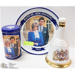 3 VINTAGE CHARLES & DIANA WEDDING MEMORABILIA