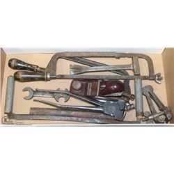 FLAT OF VINTAGE TOOLS.