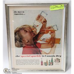 10X13 ORIGINAL CANADA DRY POP UP AD 1957.