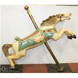 VINTAGE HAND PAINTED FULL SIZE CAROUSEL HORSE WITH