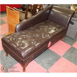 NEW BROWN LEATHERETTE CHAISE LOUNGE