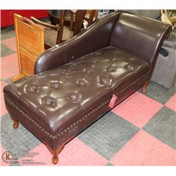 NEW BROWN LEATHERETTE CHAISE LOUNGE