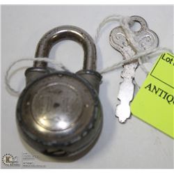 ANTIQUE 99 PADLOCK WITH KEY.