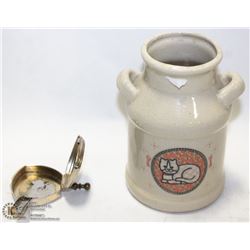 ANTIQUE VANITY MIRROR ASHTRAY WITH ANTIQUE MINI