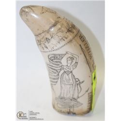 WHALE TOOTH SCRIMSHAW