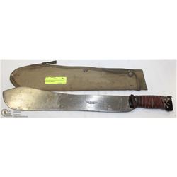 WWII BRITISH FORCES MACHETE WITH SCABBARD.