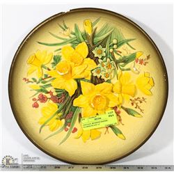 VINTAGE  BOSSONS HANDPAINTED FLOWER PLATE 11"
