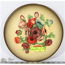 VINTAGE BOSSONS HANDPAINTED FLOWER PLATE 11"