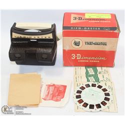 VINTAGE BAKELITE VIEWMASTER WITH BOX AND REELS.