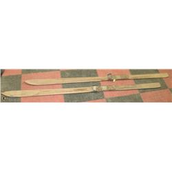 PAIR OF VINTAGE WOOD SKIS.
