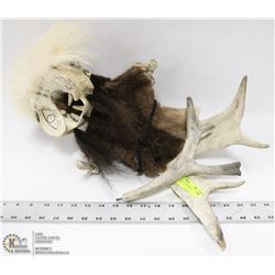 HAND CARVED INUIT SHAMAN FIGURE 17" TALL