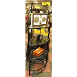 METAL AND GLASS CORNER SHELF