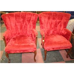 2 RED PROVINCIAL SITTING CHAIRS