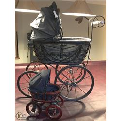 KP3 BABY PRAM WITH IRON WHEELS, PORCELAIN