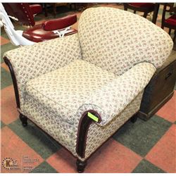 ANTIQUE BROCAID ARM CHAIR