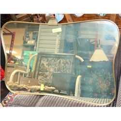 36" X 24" BRASS FRAME ANTIQUE MIRROR