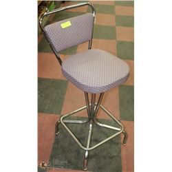 SWIVEL VINTAGE CHROME HIGH STOOL