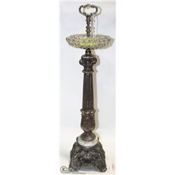 VINTAGE ORNATE CRYSTAL ASHTRAY WITH CHERUB