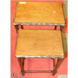2 WOOD NESTING TABLES
