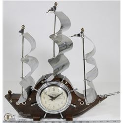 WOOD SHIP ELECTRIC CLOCK "SNIDER"