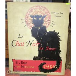 LARGE FINE ART PRINT OF LE CHAT NOIR.