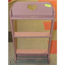 SOLID WOOD PAINTED WALL STORAGE SHELF